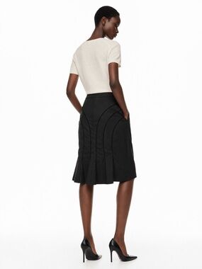 Escada Flared Godet Paneled Skirt